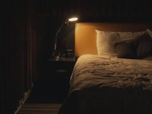 sleep habits lamp bed