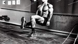 man executing sigle leg wall sit